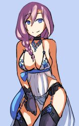 Rule 34 | 1girl, artist request, bare shoulders, blue eyes, braid, breasts, character request, choker, cleavage, copyright request, cowboy shot, drawfag, highres, minase akiko, monochrome, royal icing, see-through, single braid, sketch, solo, source request, tagme