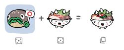 Rule 34 | emoji kitchen (meme), equal sign, equation, fusion, gyogyoto-san (idoly pride), idoly pride, meme, nabe (idoly pride), no humans, plum (arch), plus sign