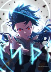 Rule 34 | 1boy, absurdres, aged down, asymmetrical bangs, blue hair, bodysuit, bodysuit under clothes, braid, braided ponytail, capelet, casting spell, child, cu chulainn (fate), earrings, fate/grand order, fate/grand order arcade, fate (series), floating hair, hair down, high collar, highres, jewelry, kiriko (onigiri21), long hair, looking at viewer, male focus, red eyes, runes, setanta (fate), slit pupils, solo, spiked hair