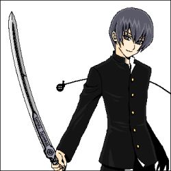 Rule 34 | 00s, black hair, busou renkin, hayasaka shusui, lowres, sword, sword samurai x, weapon