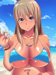 Rule 34 | 10s, 1girl, :d, animated, bare shoulders, beach, bikini, bikini pull, bikini top only, blinking, blue eyes, blue sky, blush, bouncing, bouncing breasts, bracelet, breasts, brown hair, cleavage, clothes pull, cloud, cloudy sky, collarbone, covered erect nipples, dainapp, dark-skinned female, dark skin, day, female focus, fingernails, head tilt, huge filesize, jewelry, kurorettsu, large breasts, licking, licking lips, long hair, looking at viewer, looping animation, md5 mismatch, necklace, ocean, open mouth, original, outdoors, pulling own clothes, pulling, sand, sky, smile, solo, strap pull, string bikini, swimsuit, tan, teasing, third-party edit, tongue, tongue out, ugoira, upper body, v, video, water, wrist cuffs
