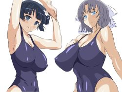 Rule 34 | 2girls, breasts, large breasts, multiple girls, senran kagura, swimsuit, yozakura (senran kagura), yumi (senran kagura)