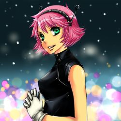 Rule 34 | android, antennae, aracco, dress, ghost sweeper mikami, gloves, green eyes, maria (ghost sweeper mikami), pink hair, pixiv sample, resized, snow