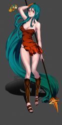 Rule 34 | 1girl, aqua hair, artist request, bad id, bad pixiv id, cookie run, deviantart, flower, humanization, solo, tiger lily cookie