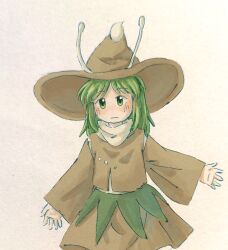 Rule 34 | 1other, amanomori shou, androgynous, baila kuangzi, brown hat, brown skirt, brown sleeves, brown vest, chinese commentary, closed mouth, commentary request, cowboy shot, detached sleeves, green eyes, green hair, hat, highres, len&#039;en, long sleeves, looking at viewer, medium hair, other focus, shirt, simple background, skirt, smile, solo, vest, white background, white shirt