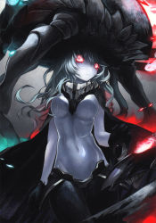 Rule 34 | 10s, 1girl, 3:, abyssal ship, bad id, bad pixiv id, cape, cinkai, glowing, glowing eyes, hat, highres, kantai collection, long hair, md5 mismatch, red eyes, silver hair, wo-class aircraft carrier
