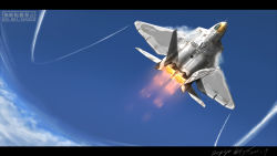 Rule 34 | afterburner, aircraft, airplane, commentary request, contrail, dated commentary, f-22, fighter jet, jet, military, military vehicle, no humans, original, realistic, turbine, vehicle focus, zephyr164