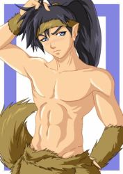 Rule 34 | 1boy, abs, inuyasha, kouga, male focus, pectorals, pectorals, topless male, solo, tagme