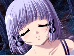Rule 34 | 1girl, downhill night, emily (pure dream), closed eyes, game cg, lily tail, purple hair, short hair, top (company)