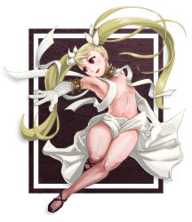 Rule 34 | 1girl, blonde hair, dance in the vampire bund, fang, flat chest, fu (oufu), mina tepes, red eyes, solo, twintails