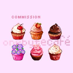 artist_name cherry chocolate commentary commission english_commentary flower food food_focus fruit no_humans one_byte_cafe original purple_flower simple_background sprinkles strawberry strawberry_slice sweets watermark