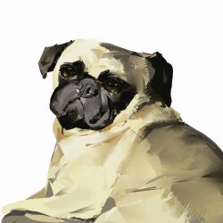 animal animal_focus dog highres junbuug looking_at_viewer no_humans original pug simple_background solo upper_body white_background