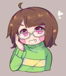 Rule 34 | androgynous, chara (undertale), gender request, lowres, renoa yu, simple background, solo, tagme, undertale, upper body