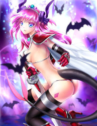 Rule 34 | 1girl, animal, armor, ass, bad id, bad pixiv id, bat (animal), bikini, bikini armor, black sleeves, black thighhighs, blue eyes, breasts, cape, convenient censoring, detached sleeves, diadem, earrings, elizabeth bathory (brave) (fate), elizabeth bathory (fate), fate/grand order, fate (series), female focus, floating hair, from side, gigamessy, gloves, high heels, holding, holding sword, holding weapon, horns, jewelry, long hair, long sleeves, looking at viewer, medium breasts, neck, necklace, open mouth, pauldrons, pink hair, pointy ears, red bikini, red footwear, red gloves, revealing clothes, shoulder armor, sideboob, solo, swimsuit, sword, thighhighs, type-moon, weapon, white cape, wing censor
