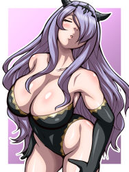 Rule 34 | 1girl, artist request, breasts, camilla (fire emblem), cleavage, detached sleeves, female focus, fire emblem, fire emblem fates, highres, large breasts, leotard, nintendo, solo, waiting for kiss