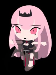 Rule 34 | 1girl, animated, animated gif, cape, chibi, cleavage cutout, clenched hands, clothing cutout, drawfag, hololive, hololive english, lowres, mori calliope, pink hair, single leg pantyhose, single sleeve, solo, spinning, standing, standing on one leg, tiara, transparent background, veil, virtual youtuber