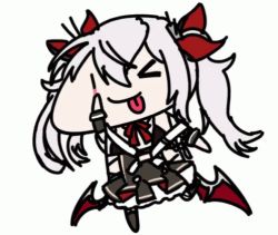 Rule 34 | 1girl, animated, animated gif, azur lane, long hair, lowres, one eye closed, seseren, standing, standing on one leg, tongue, tongue out, twintails, vampire (azur lane), wink