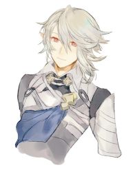 Rule 34 | 1boy, armor, corrin (fire emblem), corrin (male) (fire emblem), corrin (male) (fire emblem), fire emblem, fire emblem fates, looking at viewer, male focus, nintendo, pointy ears, red eyes, shourou kanna, smile, white hair