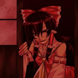 Rule 34 | 1girl, bow, detached sleeves, discharge cycle, female focus, hair bow, hakurei reimu, japanese clothes, m.u.g.e.n, miko, onimiko, solo, tobi (discharge cycle), touhou, you gonna get raped