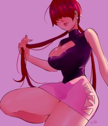 Rule 34 | 1girl, breasts, cleavage, large breasts, long hair, red hair, shermie (kof), snk, tagme, the king of fighters