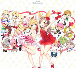 Rule 34 | 6+boys, 6+girls, absurdres, ahoge, alcohol, animal ears, anniversary, arm up, armpits, arms up, backless dress, backless outfit, balloon, bare back, black dress, black legwear, blonde hair, blue eyes, bottle, bouquet, brown eyes, brown hair, rabbit, rabbit ears, rabbit tail, byulzzi, castanic, cat ears, cat tail, champagne, champagne bottle, chibi, coat, copyright name, cup, curly hair, dark skin, dog ears, dog tail, dress, drill hair, drinking glass, earrings, elbow gloves, elf, elin, closed eyes, fang, fishnet pantyhose, fishnets, flower, formal, gift, gloves, green eyes, hair flower, hair ornament, hairband, holding hands, hand on own hip, hand to own mouth, hands on own face, hat, high heels, highres, horns, jewelry, leg lift, legs, lion ears, lion tail, long hair, multiple boys, multiple girls, necklace, official art, official wallpaper, one eye closed, open mouth, outstretched arms, pants, pantyhose, pink dress, pink footwear, pink hair, pointy ears, popori, red dress, red eyes, red footwear, ribbon, shoes, short dress, short hair, single bare shoulder, sleeveless, sleeveless dress, smile, standing, standing on one leg, strapless, strapless dress, suit, tail, teeth, tera online, thighhighs, twintails, wallpaper, white dress, white suit