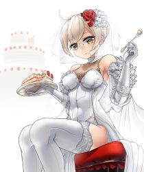 Rule 34 | 1girl, absurdres, ahoge, alternate costume, artoria pendragon (fate), blonde hair, braid, breasts, bridal veil, bride, cake, cake slice, casul, covered navel, dress, elbow gloves, fate/grand order, fate (series), flower, food, food on face, fork, french braid, glasses, gloves, hair bun, hair flower, hair ornament, highres, holding, holding fork, holding plate, huge filesize, mysterious heroine x alter (fate), panties, pelvic curtain, plate, red flower, red rose, rose, side slit, single hair bun, sitting, sleeveless, sleeveless dress, small breasts, solo, thighhighs, underwear, veil, wedding cake, wedding dress, white dress, white gloves, white panties, white thighhighs, yellow eyes