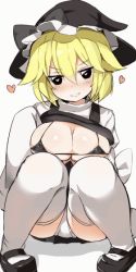 Rule 34 | 2girls, animated, animated gif, ass, benjamin button suukina jinsei, bikini, bikini top only, black bikini, black eyes, black footwear, black headwear, black skirt, blonde hair, blouse, blush, breasts, clothes lift, commentary request, cookie (touhou), dress, full body, grey background, hair between eyes, hat, head tilt, heart, heart-shaped pupils, horror (theme), kaibara elena (cookie), kirisame marisa, large breasts, loading screen, long neck, long sleeves, looking at viewer, mary janes, micro bikini, moriya suwako, multiple girls, niconico, panties, pleated skirt, purple dress, shadow, shirt, shoes, short hair, simple background, sitting, skirt, sleeves past fingers, sleeves past wrists, smile, swimsuit, symbol-shaped pupils, teeth, terebi-chan, thighhighs, thighs, tongue, tongue out, touhou, underwear, upper body, white legwear, white panties, white shirt, witch hat, yuuhi (cookie)