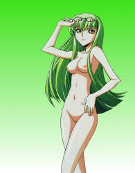 Rule 34 | 00s, breasts, c.c., code geass, glasses, green hair, highres, nude, yellow eyes