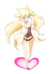 Rule 34 | 10s, 1girl, absurdres, bad id, bad pixiv id, blonde hair, coat, heart, highres, long hair, nachio78, panty &amp; stocking with garterbelt, panty (psg), solo, white background