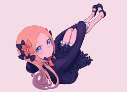 Rule 34 | 1girl, abigail williams (fate), absurdres, black bow, black dress, blonde hair, blue eyes, bow, breasts, daisi gi, dress, fate/grand order, fate (series), hair bow, highres, long hair, long sleeves, looking at viewer, multiple hair bows, orange bow, ribbed dress, sleeves past fingers, sleeves past wrists, small breasts, solo