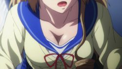 Rule 34 | 10s, aiba asagi, animated, animated gif, bouncing breasts, breasts, cleavage, large breasts, strike the blood