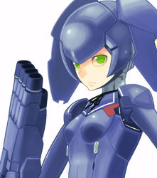 Rule 34 | 10s, 1girl, android, breasts, green eyes, gunslinger stratos, joints, robot joints, small breasts, solo, xi-988, yuuki (irodo rhythm)