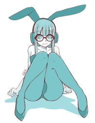 Rule 34 | ass, glasses, highres, leotard, long hair, luxu, nervous, pantyhose, persona, persona 5, playboy bunny, sakura futaba, tagme, thick thighs, thighs