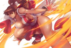 Rule 34 | 1girl, breasts, large breasts, shiranui mai, solo, the king of fighters