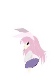 Rule 34 | 1girl, absurdres, animal ears, chibi, female focus, from side, full body, highres, long hair, o o, pink hair, rabbit ears, rabbit girl, rabbit tail, reisen udongein inaba, solo, tail, touhou, transparent background, very long hair, yume shokunin