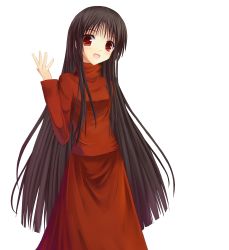 Rule 34 | 1girl, alma (f.e.a.r.), bad id, bad pixiv id, black hair, dress, f.e.a.r., female focus, highres, long hair, looking at viewer, niboss, open mouth, red eyes, solo, transparent background