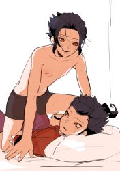 Rule 34 | 2boys, artist request, bed, blush, brothers, family, inazuma eleven (series), incest, male focus, multiple boys, naughty face, siblings, smile, straddling, tagme, underwear, undressing, yaoi