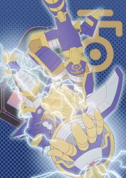 Rule 34 | 1boy, absurdres, armor, blitzmon, digimon, digimon (creature), electricity, highres, horns, male focus, muscular, muscular male, solo