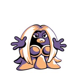 Rule 34 | 1girl, breasts, commentary, creature, creatures (company), english commentary, frown, full body, game freak, gen 1 pokemon, jynx, long hair, monochrome, nintendo, open hands, parted hair, pokemon, pokemon (creature), rumwik, simple background, solo, standing, white background
