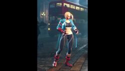Rule 34 | 1girl, animated, ass, blonde hair, blue jacket, boots, cammy white, female focus, fingerless gloves, full body, game, game screenshot, gloves, highres, jacket, midriff, red footwear, screencap, short hair, skin tight, solo, street fighter, street fighter 6, stretching, tagme, union jack, video, video game