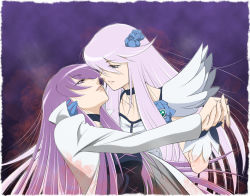 Rule 34 | 10s, 2girls, black neckwear, brooch, choker, cure moonlight, cure moonlight mirage, dark persona, dual persona, eye contact, female focus, hand on another&#039;s head, heart, heart brooch, heartcatch precure!, holding hands, imminent kiss, jewelry, long hair, looking at another, magical girl, multiple girls, multiple persona, precure, purple eyes, purple hair, sabachiyo land, selfcest, tsukikage yuri, yuri
