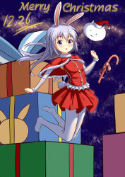Rule 34 | 1girl, angora rabbit, animal, animal ears, blue eyes, blue hair, blush, box, breasts, capelet, chihong de tianshi, christmas, commentary request, dated, detached sleeves, fur-trimmed capelet, fur-trimmed headwear, fur-trimmed sleeves, fur collar, fur trim, gift, gift box, gochuumon wa usagi desu ka?, hair between eyes, hand up, hat, highres, kafuu chino, long hair, long sleeves, merry christmas, no shoes, pantyhose, parted lips, pleated skirt, rabbit, rabbit ears, red capelet, red shirt, red skirt, santa hat, shirt, skirt, small breasts, tippy (gochiusa), very long hair, white pantyhose