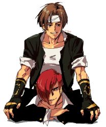 Rule 34 | brown hair, kusanagi kyou, red hair, snk, the king of fighters, uniform, yagami iori