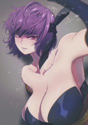 Rule 34 | 1girl, ayane (doa), breasts, butcherboy, dead or alive, large breasts, purple hair, short hair, solo