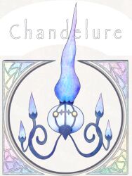 Rule 34 | chandelier, chandelure, character name, commentary request, creatures (company), fire, fireblast, game freak, gen 5 pokemon, grey background, nintendo, no humans, pokemon, pokemon (creature), purple fire, stained glass, yellow eyes