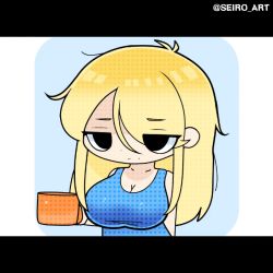 Rule 34 | 1girl, animated, animated gif, breasts, dot nose, eyes visible through hair, large breasts, leaning forward, looking at viewer, metroid, nintendo, samus aran, seiro, shiny clothes, shiny skin, sidelocks, skindentation, solo, standing