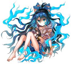 Rule 34 | 1girl, bangle, bare legs, barefoot, blue bow, blue eyes, blue hair, blue skirt, bow, bracelet, debt, drawstring, expressionless, full body, grey hoodie, hair between eyes, hair bow, hood, hood down, hoodie, jewelry, knees up, long hair, looking at viewer, manarou, miniskirt, sitting, skirt, solo, stuffed animal, stuffed cat, stuffed toy, touhou, transparent background, very long hair, wavy hair, yorigami shion