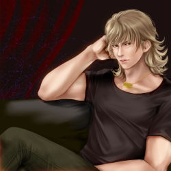 Rule 34 | 10s, 1boy, barnaby brooks jr., blonde hair, crouton256, curly hair, green eyes, male focus, shirt, solo, t-shirt, tiger &amp; bunny