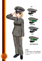Rule 34 | 1girl, bad id, bad pixiv id, blonde hair, communism, east german, hat, looking at viewer, military, military hat, military uniform, mizuki (mizuki ame), original, solo, translation request, uniform