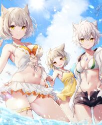 Rule 34 | 3girls, animal ears, cat ears, cat girl, grandmother and granddaughter, highres, mio (xenoblade), mother and daughter, multiple girls, na&#039;el (xenoblade), nia (fancy sundress) (xenoblade), nia (xenoblade), ui frara, xenoblade chronicles (series), xenoblade chronicles 2, xenoblade chronicles 3, xenoblade chronicles 3: future redeemed